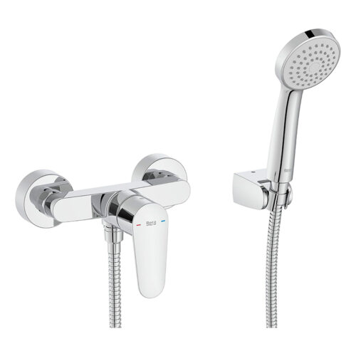 Monomando mezclador exterior ducha con ducha de mano anticalcarea natura