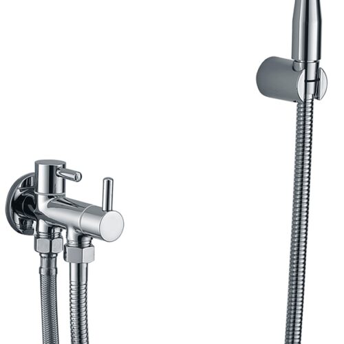 Conjunto llave WC con grifo higiénico, flexo y soporte