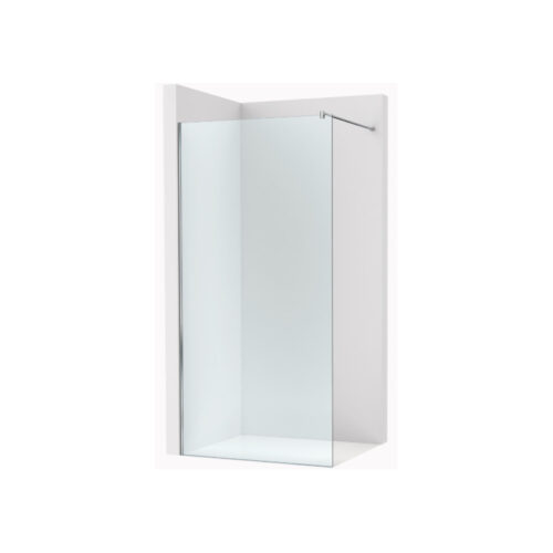 Mampara ducha 1 paño fijo 800mm, cristal transparente de 8mm de espesor