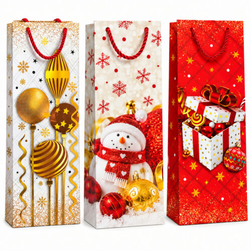 Bolsa de Regalo para Botellas de Navidad