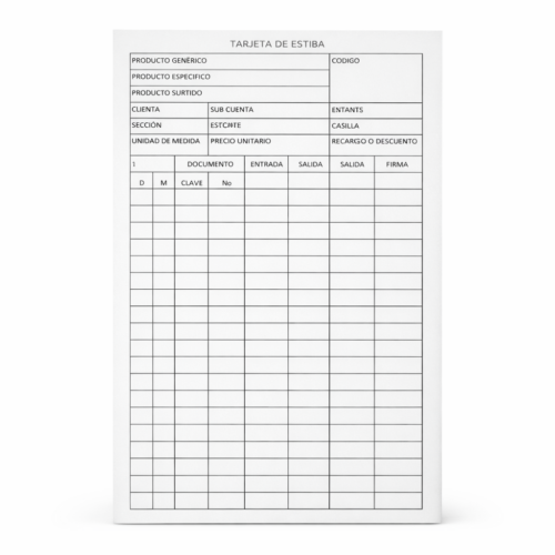 Paq de Tarjeta de Estiba 100H
